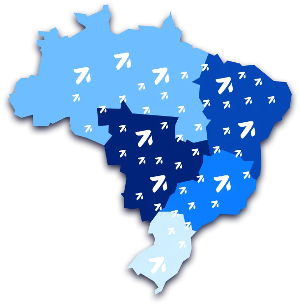 Mapa de Brasil con presencia Zappts