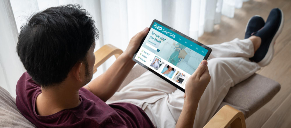 Health insurance website registration system