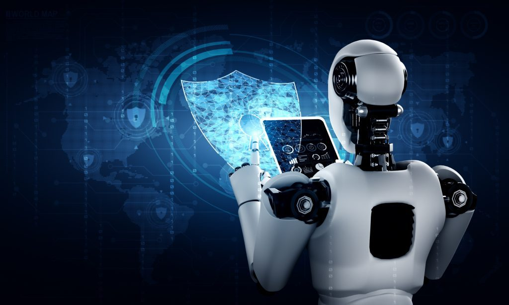 Robo de ia usando seguranca cibernetica para proteger a privacidade das informacoes