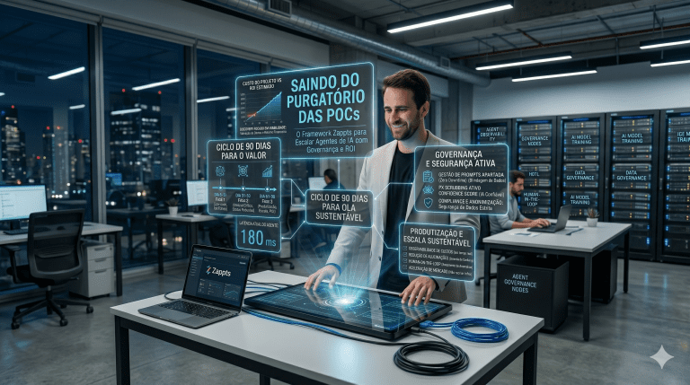 Saindo do Purgatório das POCs: O Framework Zappts para Escalar Agentes de IA com Governança e ROI